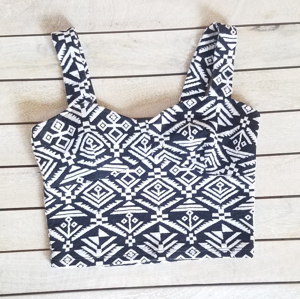Tribal Print Crop Top